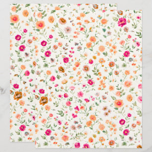Süße Wildblumen gemusterte Scrapbook Papier