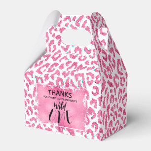 Süße Wilde Eins Rosa Leopard 1. Geburtstag Geschenkschachtel