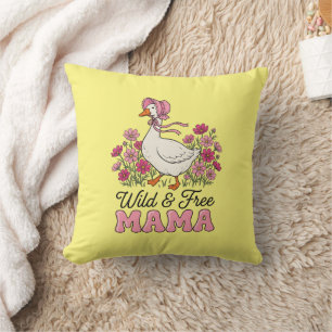 Süße wilde freie Gans Mama Kissen