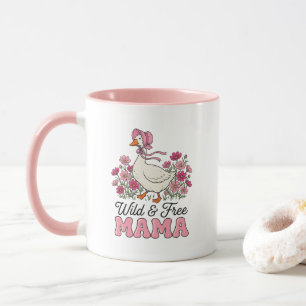 Süße wilde freie Mama-Gans-Wortkunst Tasse