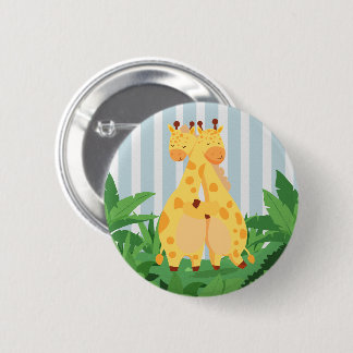 Süße wilde Giraffen-Zwillinge Safari-Dschungel-Dop Button