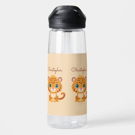 Süße wilde Leopard-Nursery-Kinder Safari-Tier Trinkflasche (Rückseite)