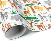 Süße wilde Tiere Kinder Geschenkpapier (Rolleneckpunkt)
