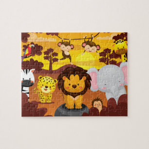Süße Wildtier-Dschungel-Tiere Kinderpuzzle Puzzle