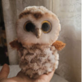 Süße Wildtiere einer Eule: Herbstwald Leinwanddruck