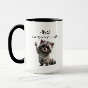Süße winkende Baby-Waschbär-Tasse Personalisiert Tasse