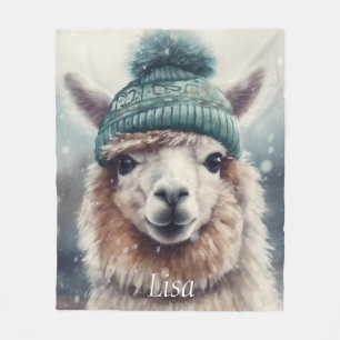 Süße Winter-Alpaka, individuell Fleecedecke