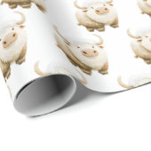 Süße Winter-Arktis-Kuh Geschenkpapier (Rolleneckpunkt)