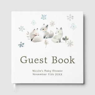 Süße Winter-Arktis-Wolf-Baby-Party Gästebuch