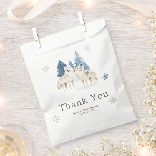 Süße Winter-Arktis-Wolf-Baby-Party Geschenktütchen (Ausgeschnitten)