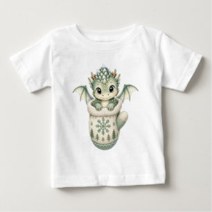Süße Winter-Baby-Drache-Handschuh-Wasserfarbe Baby T-shirt
