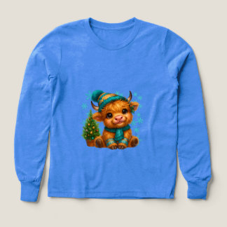 Süße Winter Highland Cow Weihnachtskunst – Cozy Ba