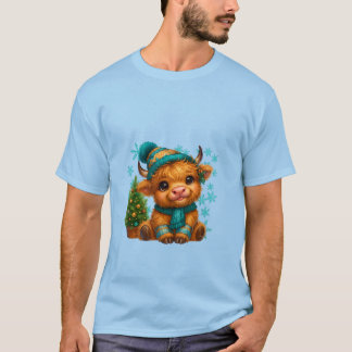 Süße Winter Highland-Kuh-Weihnachtskunst – Cozy Ba T-Shirt