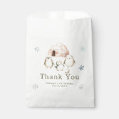 Süße Winter-Pinguin-Geburtstagsfeier Geschenktütchen (Vorderseite)