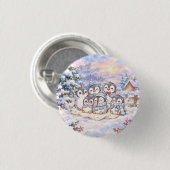 Süße Winter-Pinguine Knopf Button (Vorne & Hinten)