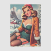 Süße Winter-Pinup Seidenpapier (Vorderseite)