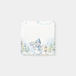 Süße Winter-Schneemann-Linierte Individuelle Haftn Post-it Klebezettel