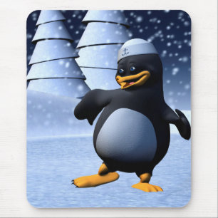Süße Winter-Seemann-Pinguin-Schnee-Feiertag-Kunst Mousepad
