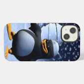 Süße Winter-Seemann-Pinguin-Schnee-Feiertagskunst iPhone Hülle (Rückseite (Horizontal))