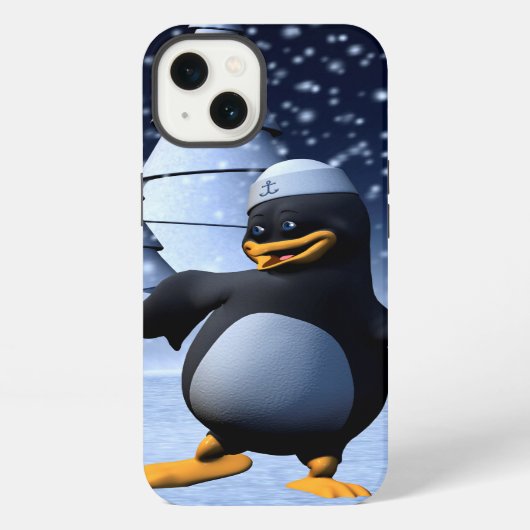 Süße Winter-Seemann-Pinguin-Schnee-Feiertagskunst iPhone Hülle (Rückseite)