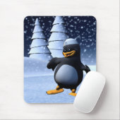 Süße Winter-Seemann-Pinguin-Schnee-Feiertagskunst Mousepad (Mit Mouse)