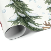 Süße Winter-Waldtiere Weihnachtsmuster Geschenkpapier (Rolleneckpunkt)