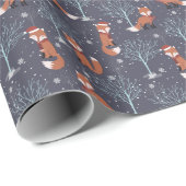 Süße Winterfüchse Geschenkpapier (Rolleneckpunkt)