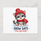 Süße Winterkatze Schnee Tage Postkarte (Vorderseite)