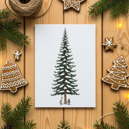 Süße Winterkinder mit großer Weihnachtsbaum-Grußka Feiertagskarte