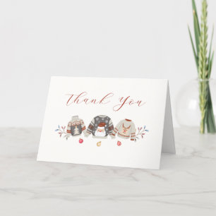 Süße Winterkleidung Weihnachten Baby Shower Dankeskarte