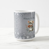 Süße Wintermaus mit Beeren Kaffeetasse (VorderseiteRechts)