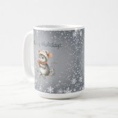 Süße Wintermaus mit Beeren Kaffeetasse (Vorderseite Links)