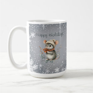 Süße Wintermaus mit Beeren Kaffeetasse