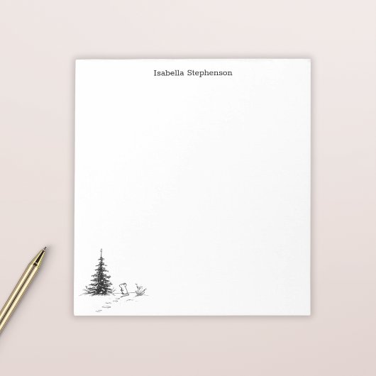 Süße Wintermaus Whimsical Personalisiert Notizblock