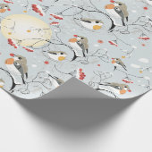 Süße Wintervögel Geschenkpapier (Ecke)