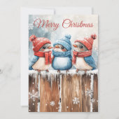 Süße Wintervögel Weihnachtskarten Feiertagskarte (Vorderseite)