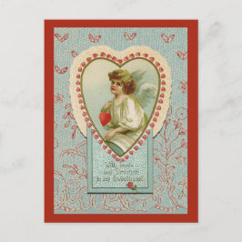 Süße winzige Herzen Valentine auf Imitaten Spitze Feiertagspostkarte
