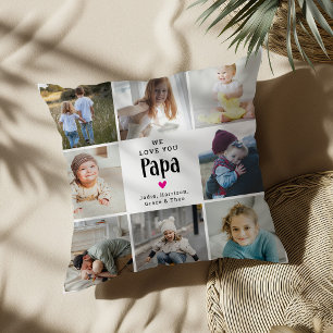 Süße 'Wir lieben dich Papa' Fotocollage Kissen