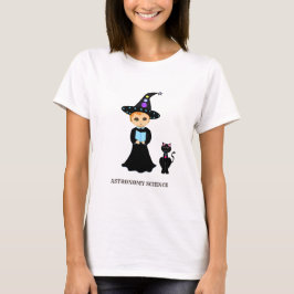 Süße Wissenschaftlerin und Katze T-Shirt