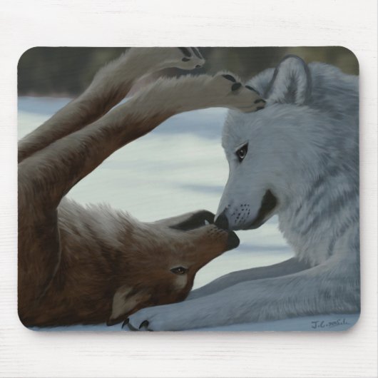 Süße Wolfpaare Mousepad (Vorne)
