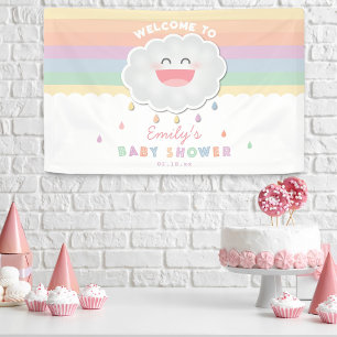 Süße Wolken-Regentropfen geschlechtsneutrale Babyp Banner