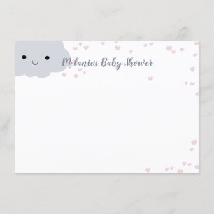Süße Wolkenherzen Baby Shower Individuelle Korresp Einladung