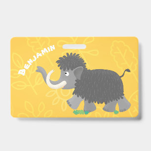 Süße wollige Mammut-Cartoon-Illustration Ausweis