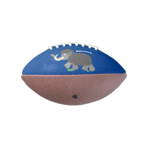 Süße wollige Mammut-Cartoon-Illustration Football