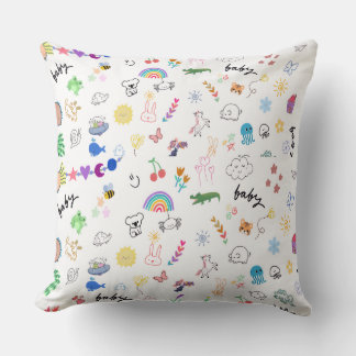 Süße, wunderliche Doodle-Dekor-Kind-Wurfkissen Kissen