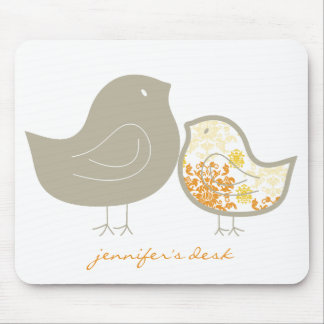 Süße wunderliche niedliche gelbe Damast-Küken Mousepad