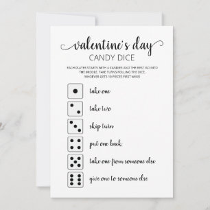 Süße Würfel Editierbares Spiel Valentinstag Party Einladung