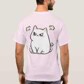 Süße wütende Katze sitzend T-Shirt (Rückseite)