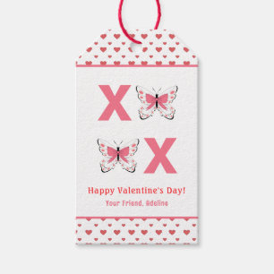 Süße XOXO mit rosa Schmetterlingen zum Valentinsta Geschenkanhänger