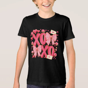 Süße XOXO Valentinstag-Schleifen Herzen Rosa Coque Tri-Blend Shirt